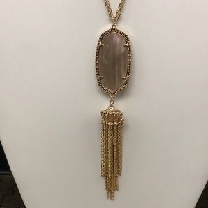 Christmas Sale:Kendra Scott Rayne Tassel long necklace Brown Mother of Pearl/RG